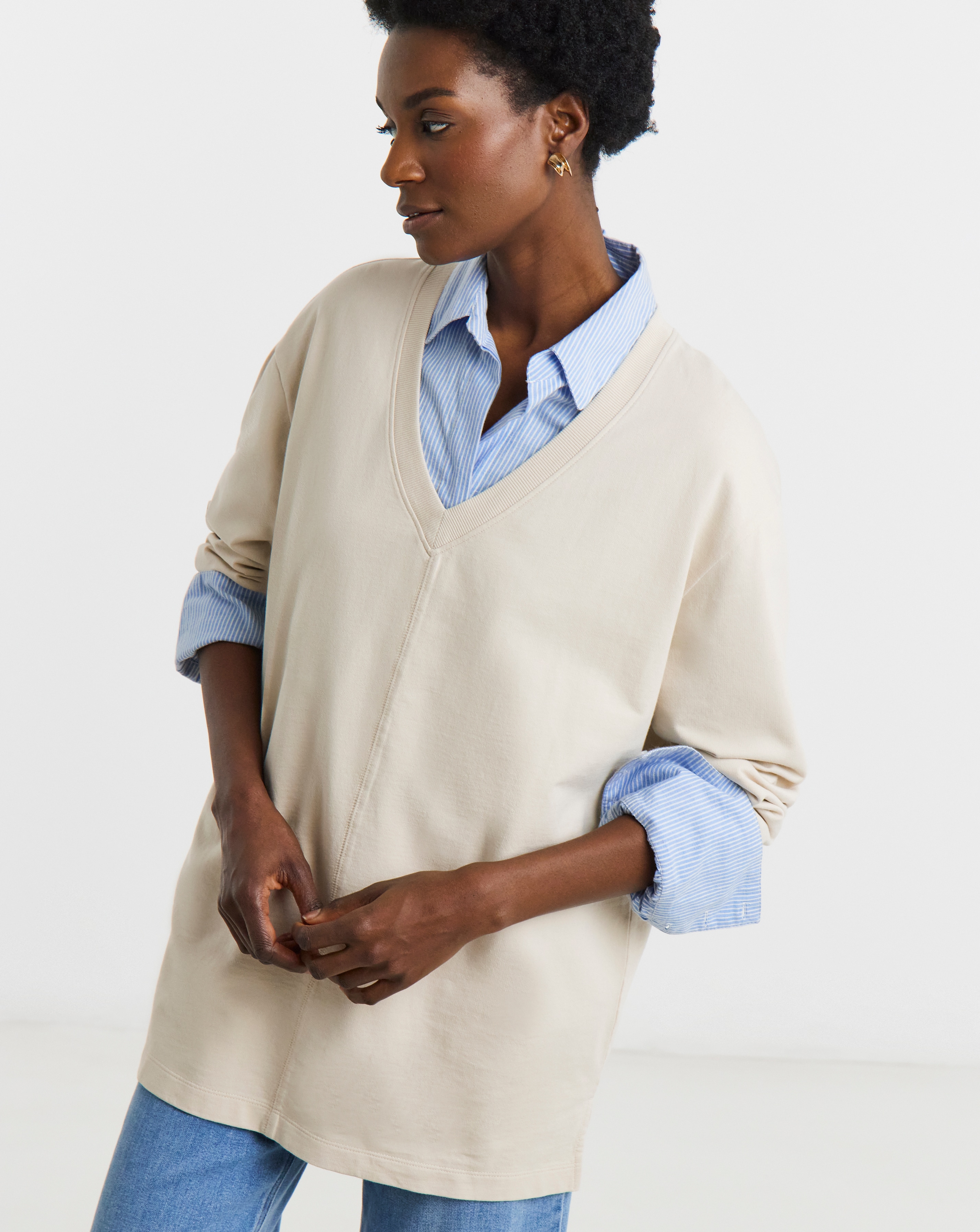 New In - Drop Shoulder Longline Sweatshirt
