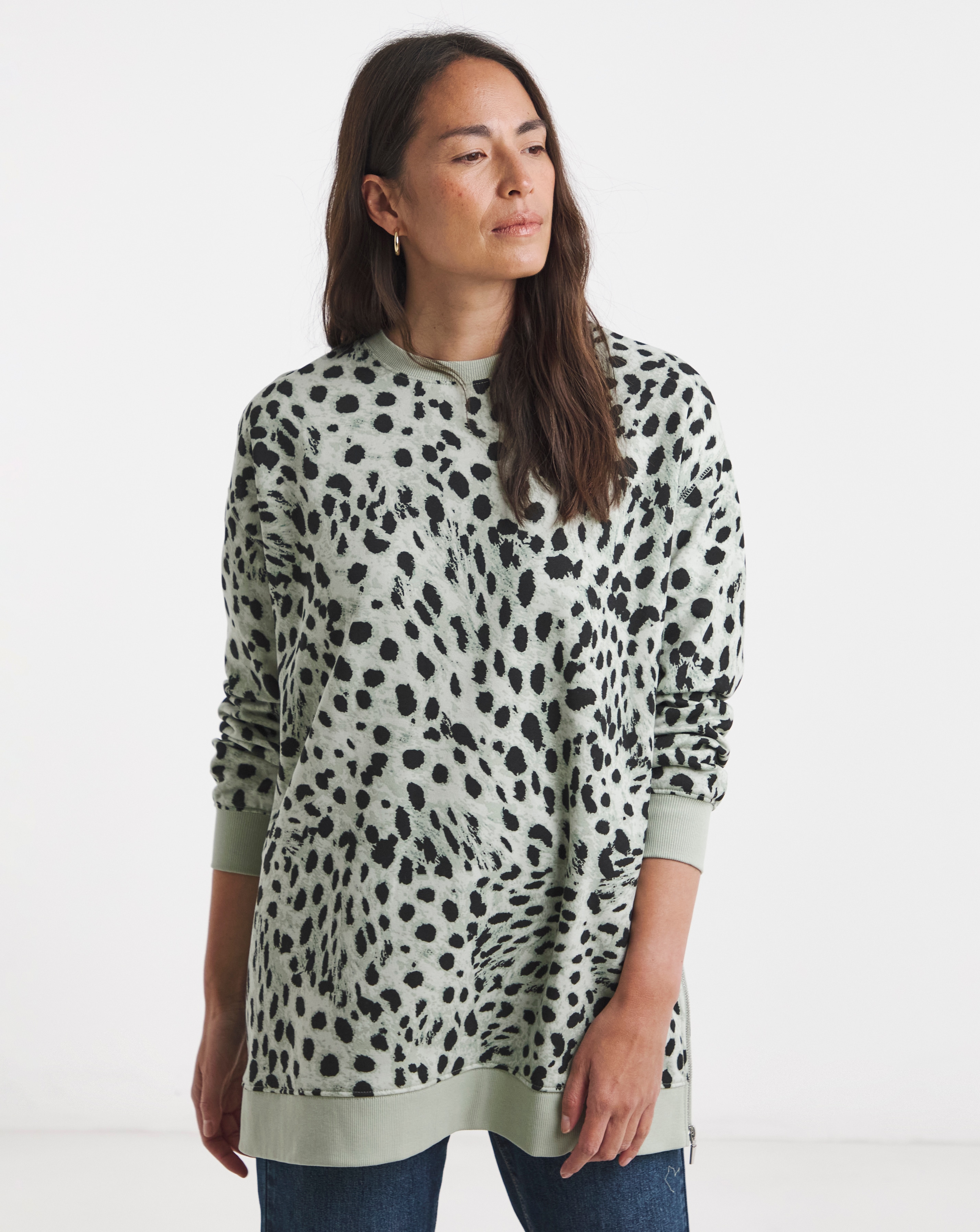 Side Zip Longline Sweat