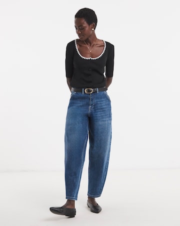 Contrast Stitch Neck Cardigan