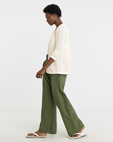 Cream Crochet V-Neck Cardigan