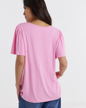 Button Front Angel Sleeve Top