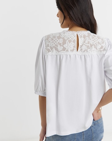 Broderie Yoke Top