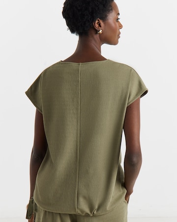 Textured Tie Hem Top