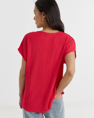 Textured V-Neck Top