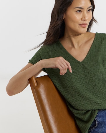 Textured V-Neck Top