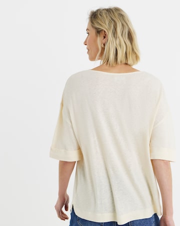 Boat Neck Boxy Linen Top