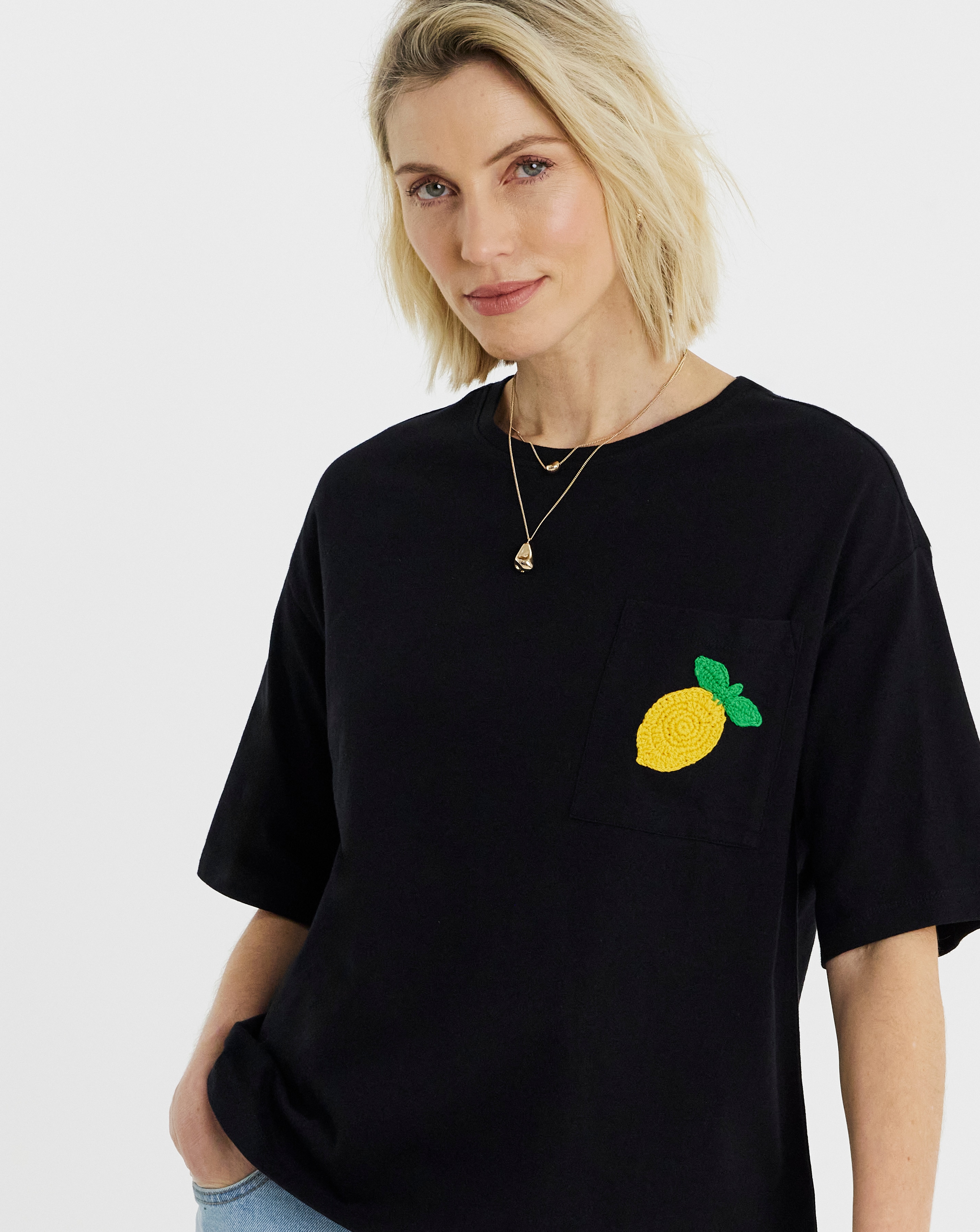 New In - Applique Lemon Boxy T-Shirt