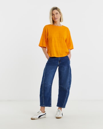 Broderie Crew Neck Boxy T-Shirt