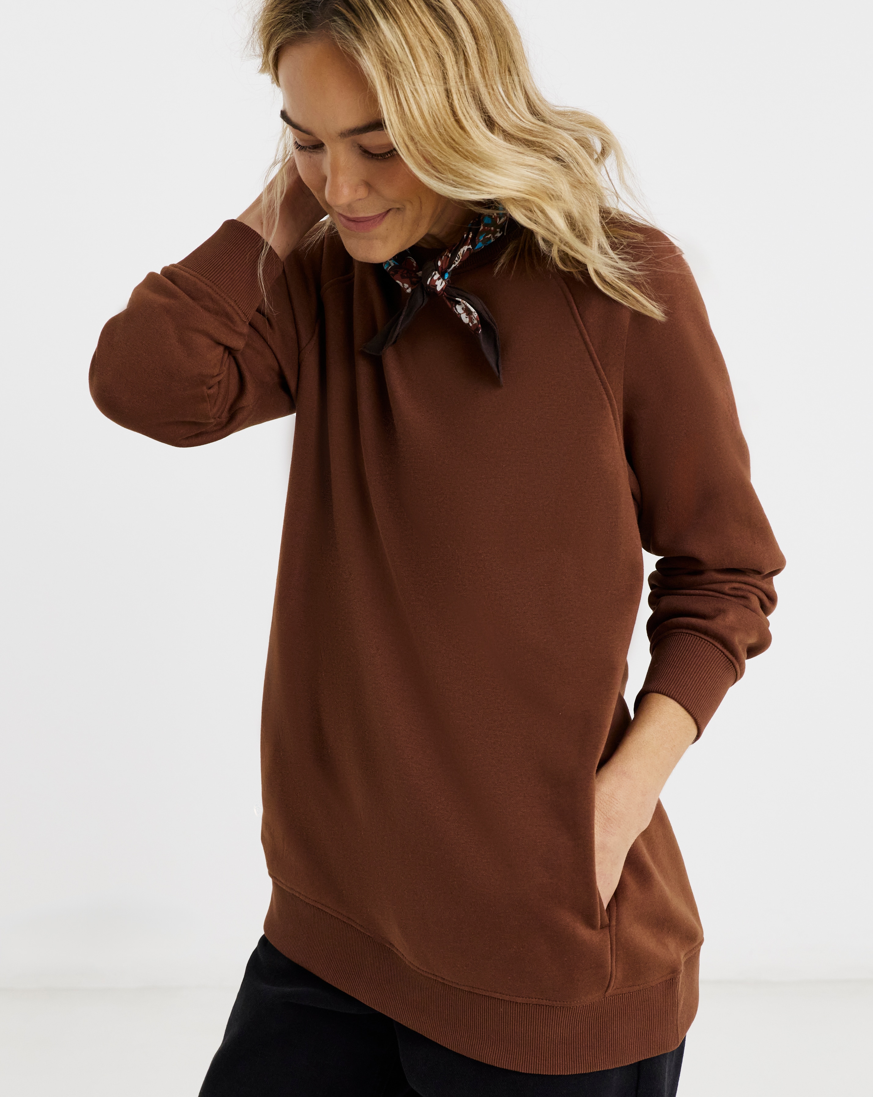 New In - Side Zip Longline Sweatshirt