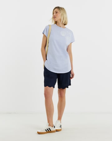 Embroidered Yoke Longline Top