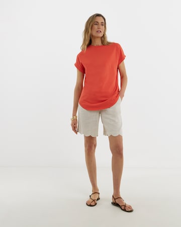 The Longline Short Sleeve Curved Hem Top