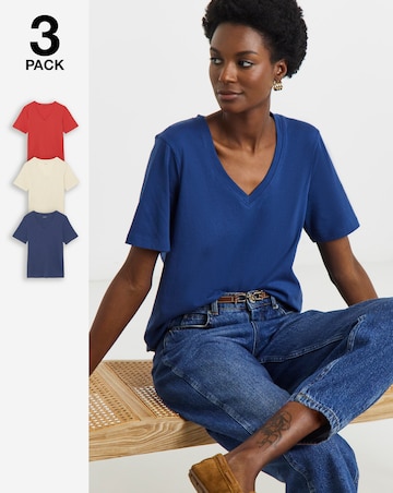 3 Pack V-Neck T-Shirts