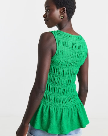 Shirred Sleeveless Top