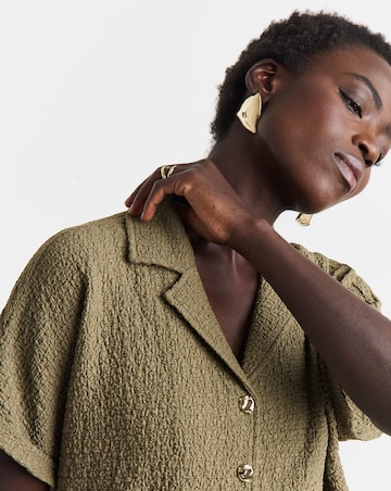 Textured Revere Collar Soft Shirt