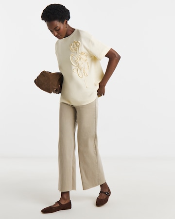 Heavy Weight Floral Applique T-Shirt