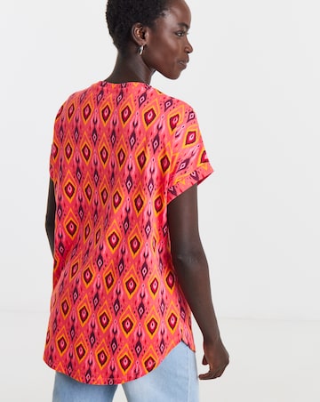 2 Pack Short Sleeve Curved Hem Longline Top