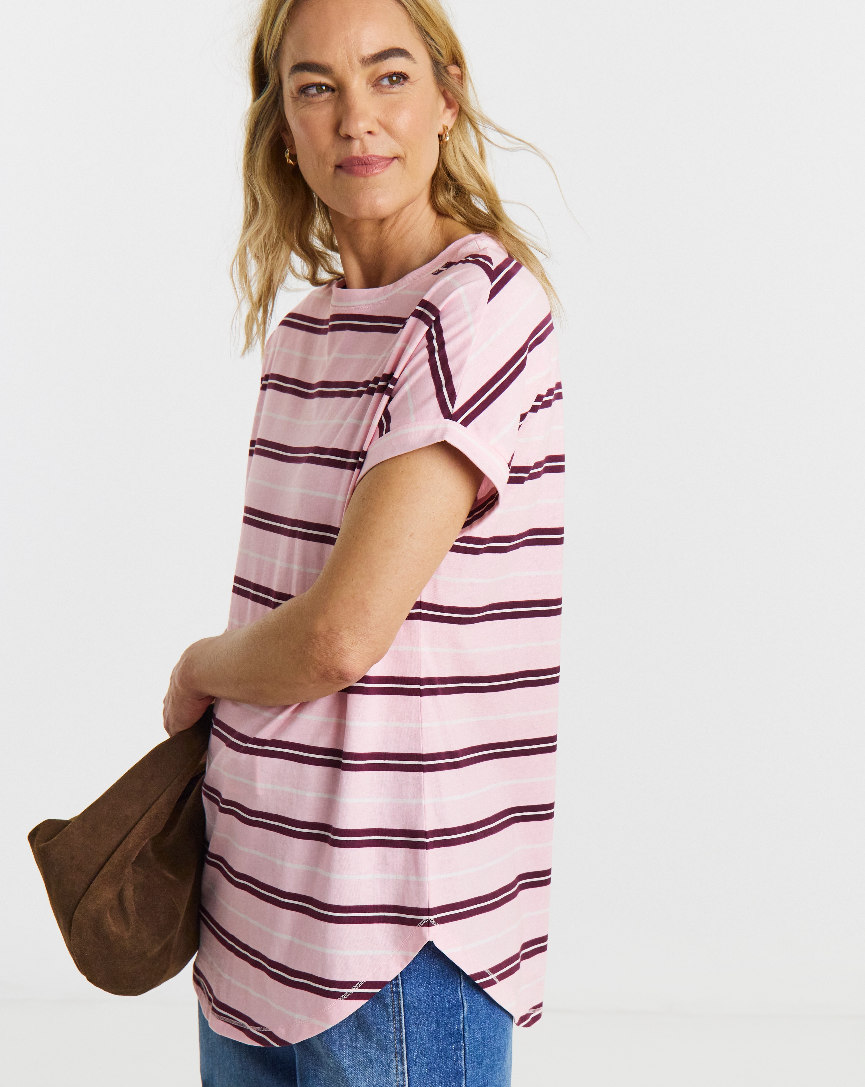 New In - The Longline Short Sleeve Curved Hem Top