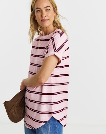 The Longline Short Sleeve Curved Hem Top
