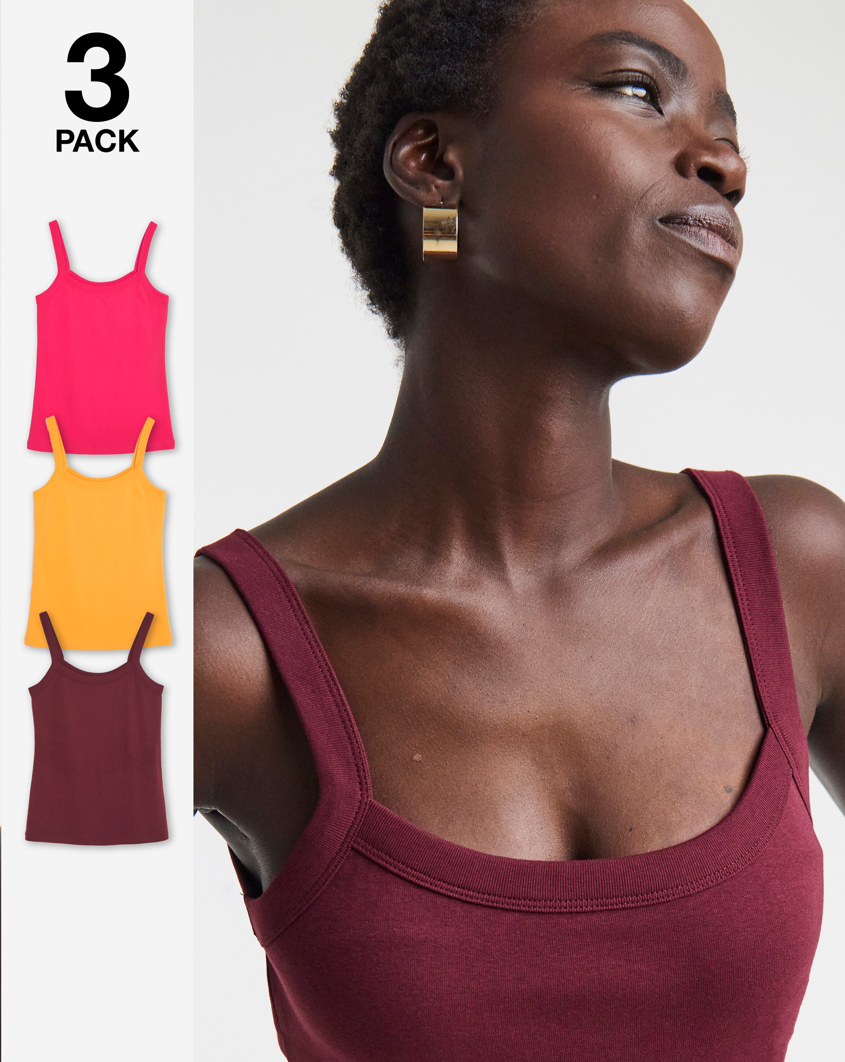 New In - 3 Pack Thick Strap Cami