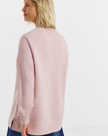 Blush Crew Neck Longline Sweatshirt