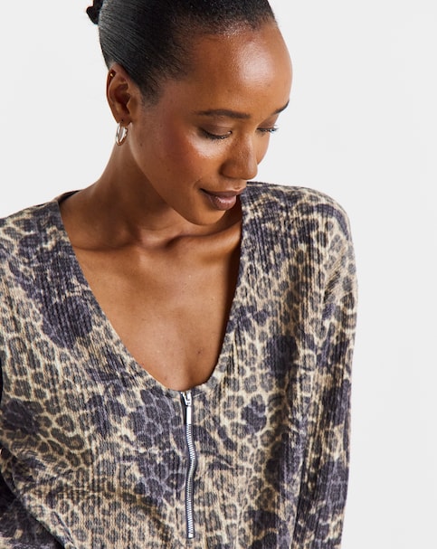 New In - Longline Zip Front Top