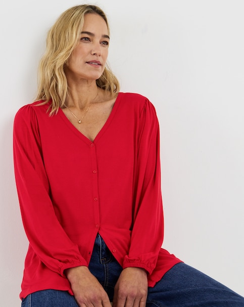 New In - Button Front LS Top