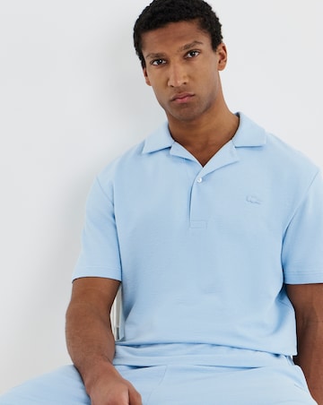 Lacoste Short Sleeve Textured Jersey Polo - Light Blue