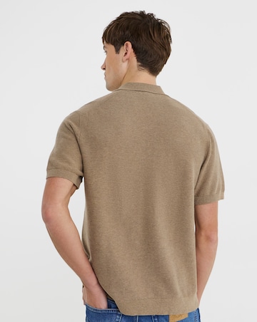Lacoste Short Sleeve Knitted Polo - Beige