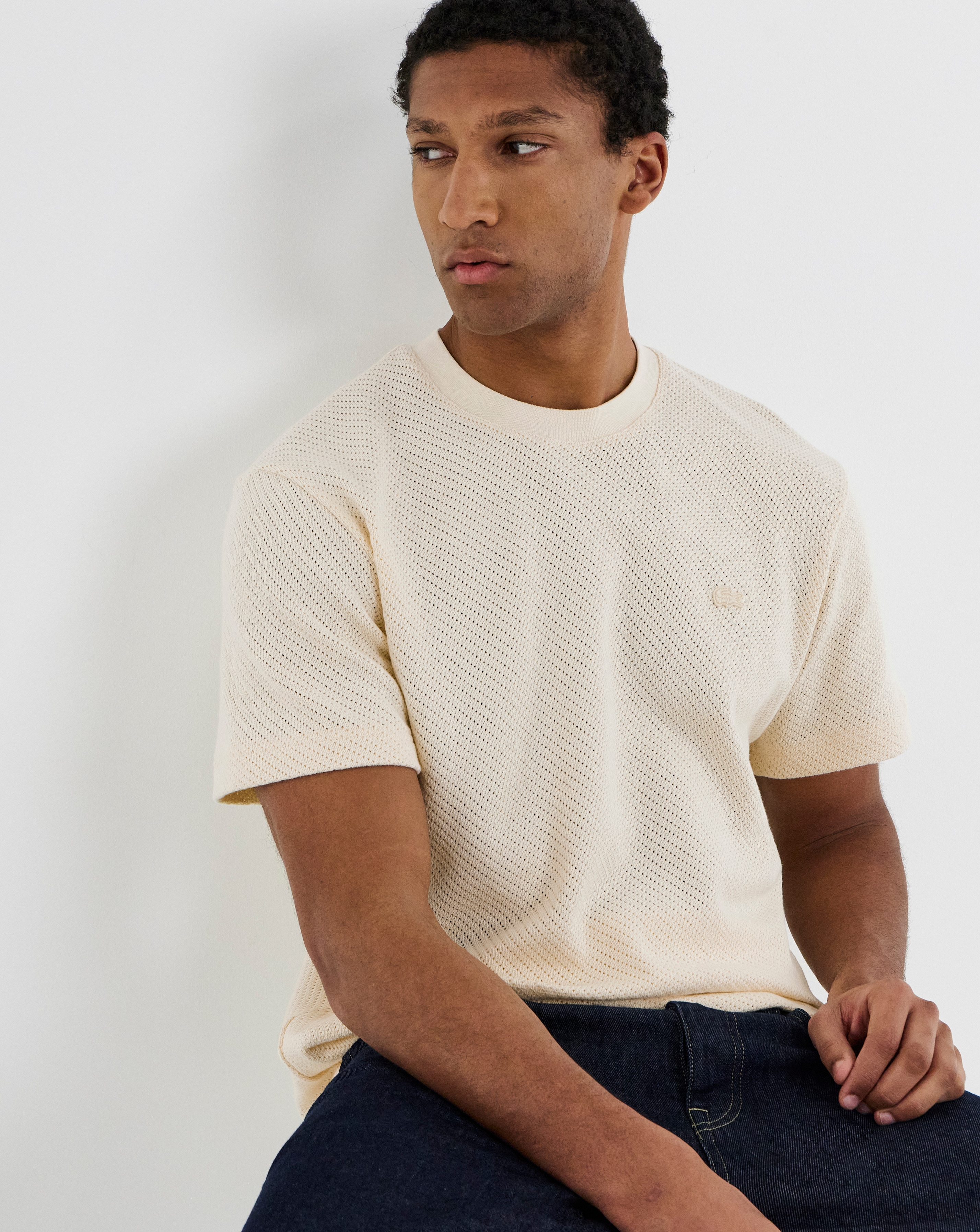 New In - Lacoste Short Sleeve Textured T-Shirt