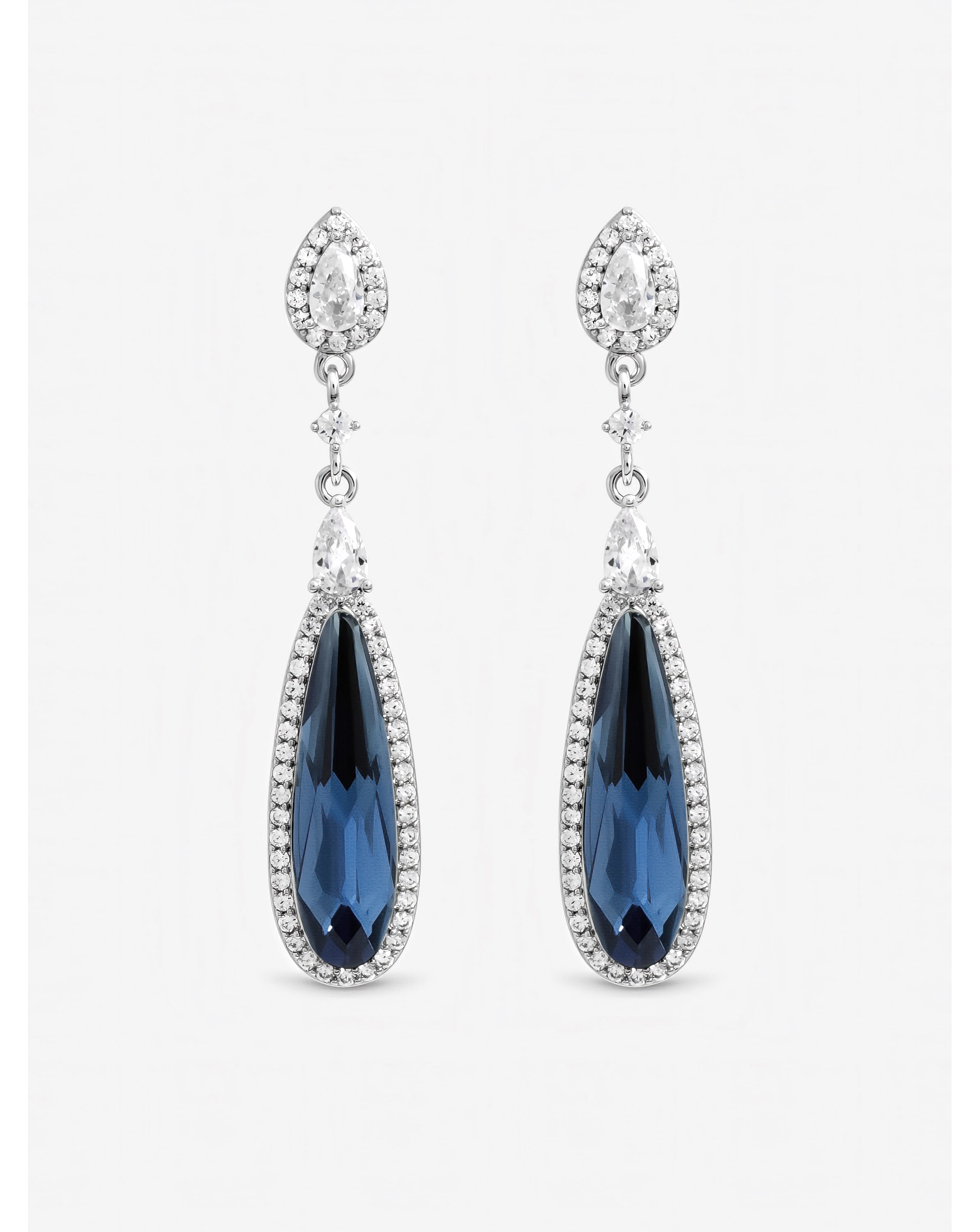 New In - Silver Plated Crystal Drop Earrings