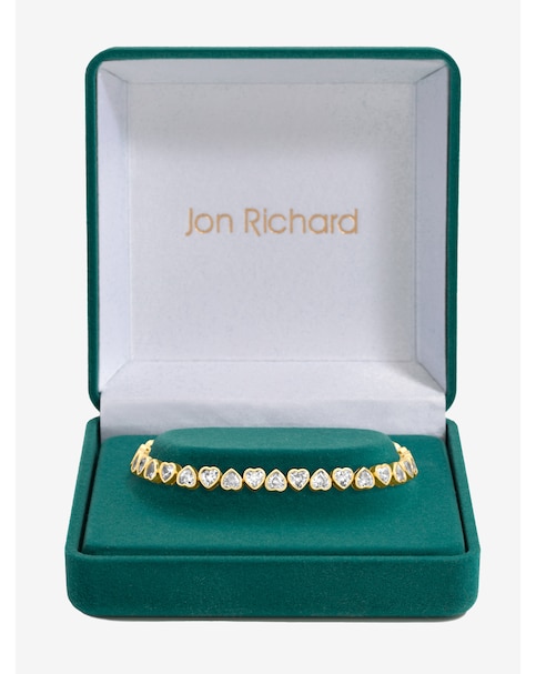 Jon Richard Gold Plated Cubic Zirconia Heart Drop Bracelet