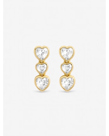 Jon Richard Gold Plated Cubic Zirconia Heart Drop Earrings