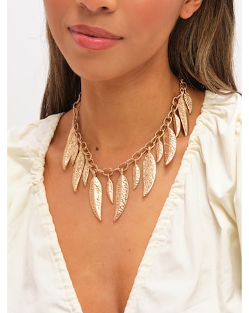 Mood Gold Plated Leaf Necklace
