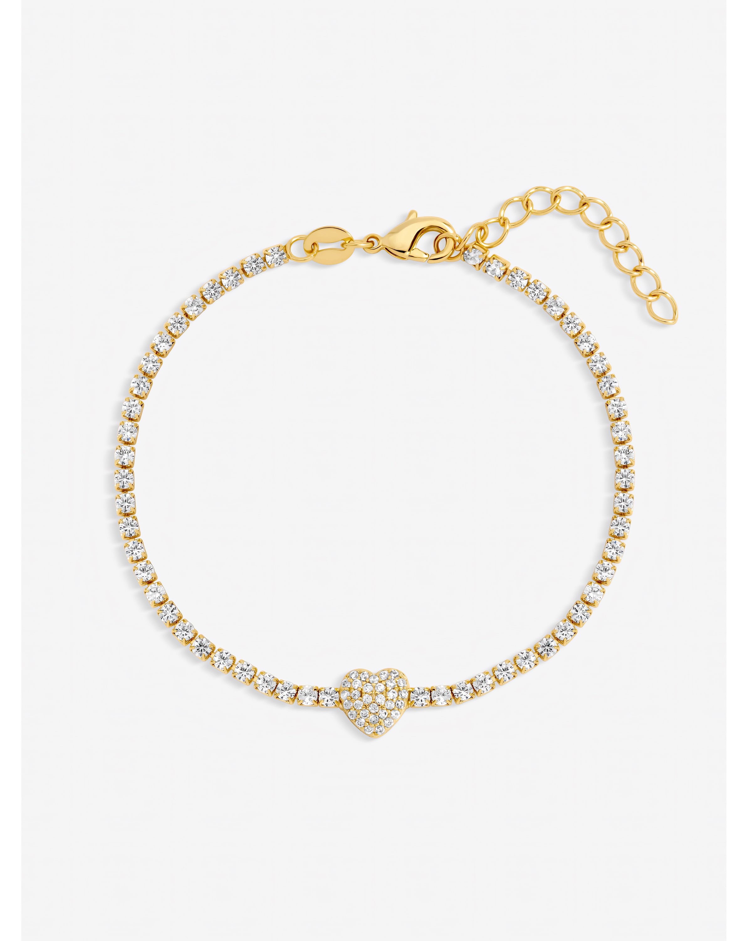 New In - Silver Plated Pave Heart Toggle Bracelet