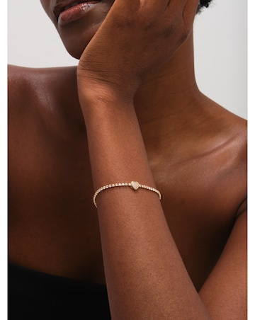 Jon Richard Silver Plated and Pave Heart Toggle Bracelet