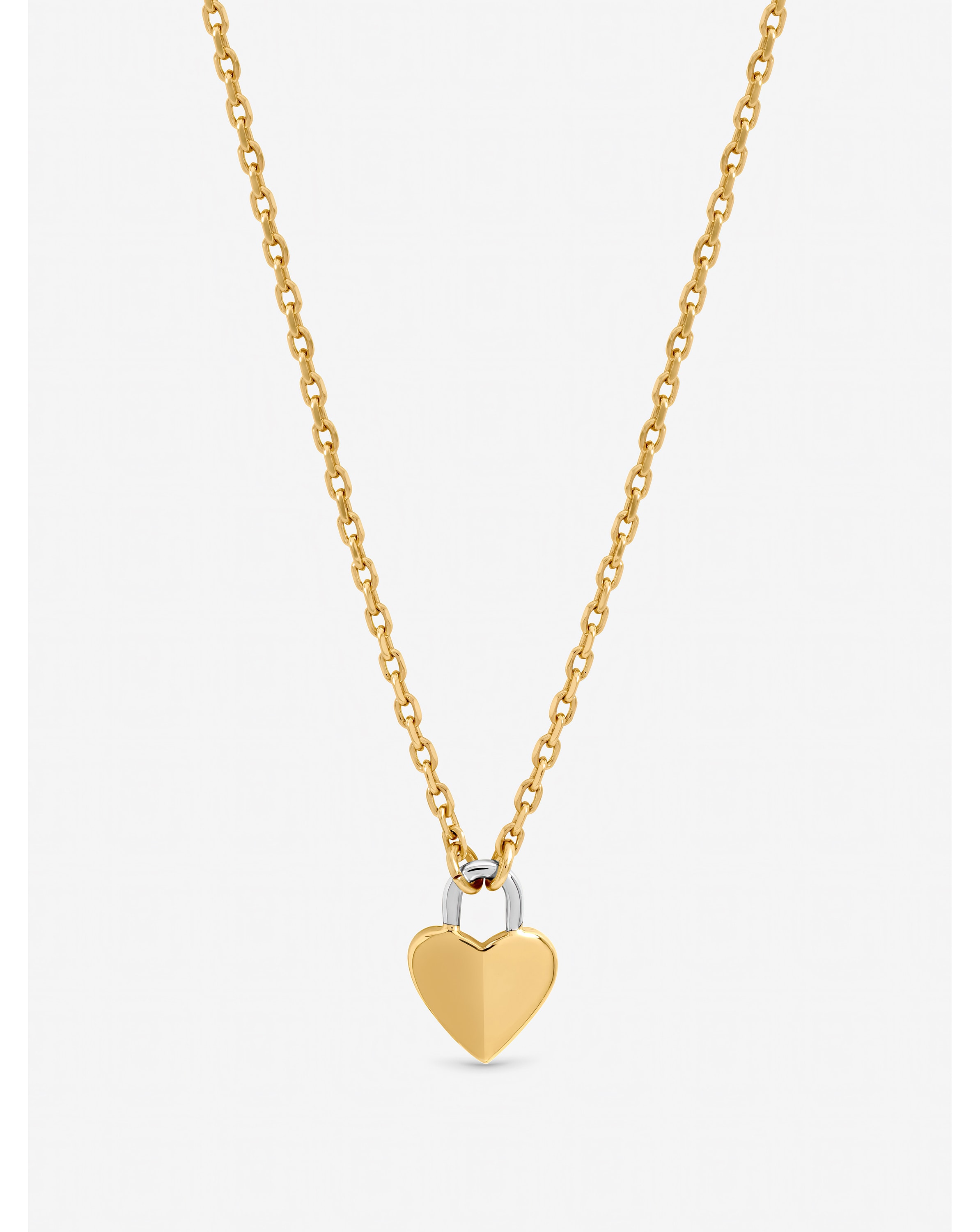 New In - Two Tone Heart Pendant - Gift Pouch