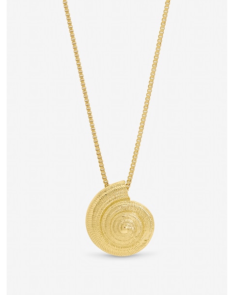 Inicio Gold Plated Statement Shell Necklace - Gift Pouch