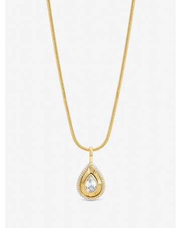 Jon Richard Gold Plated and Diamond Cut Peardrop Pendant