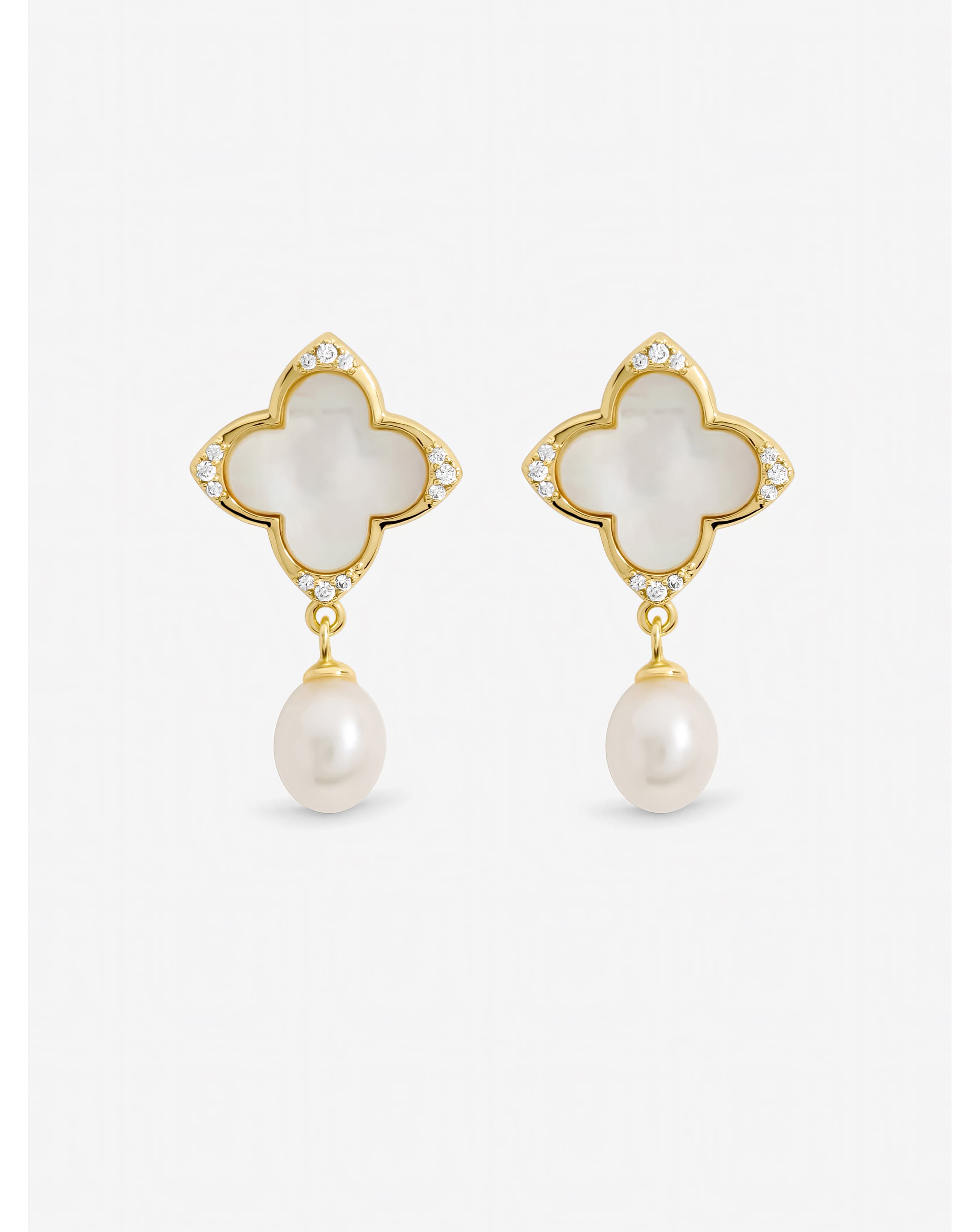 New In - Gold Plated Mother of Pearl Earrings