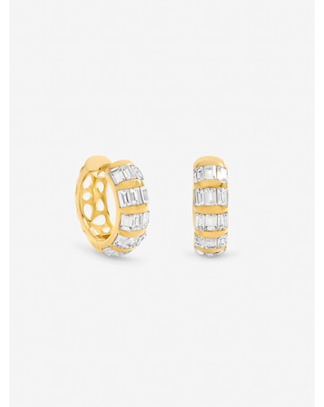 Jon Richard Gold Plated and Crystal Baguette Hoop Earrings
