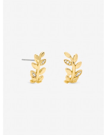 Jon Richard Gold Plated and Crystal Leaf Earrings