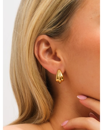 Jon Richard Gold Plated and Crystal Leaf Earrings
