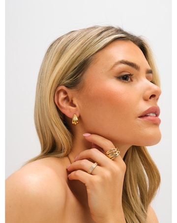 Jon Richard Gold Plated and Crystal Leaf Earrings