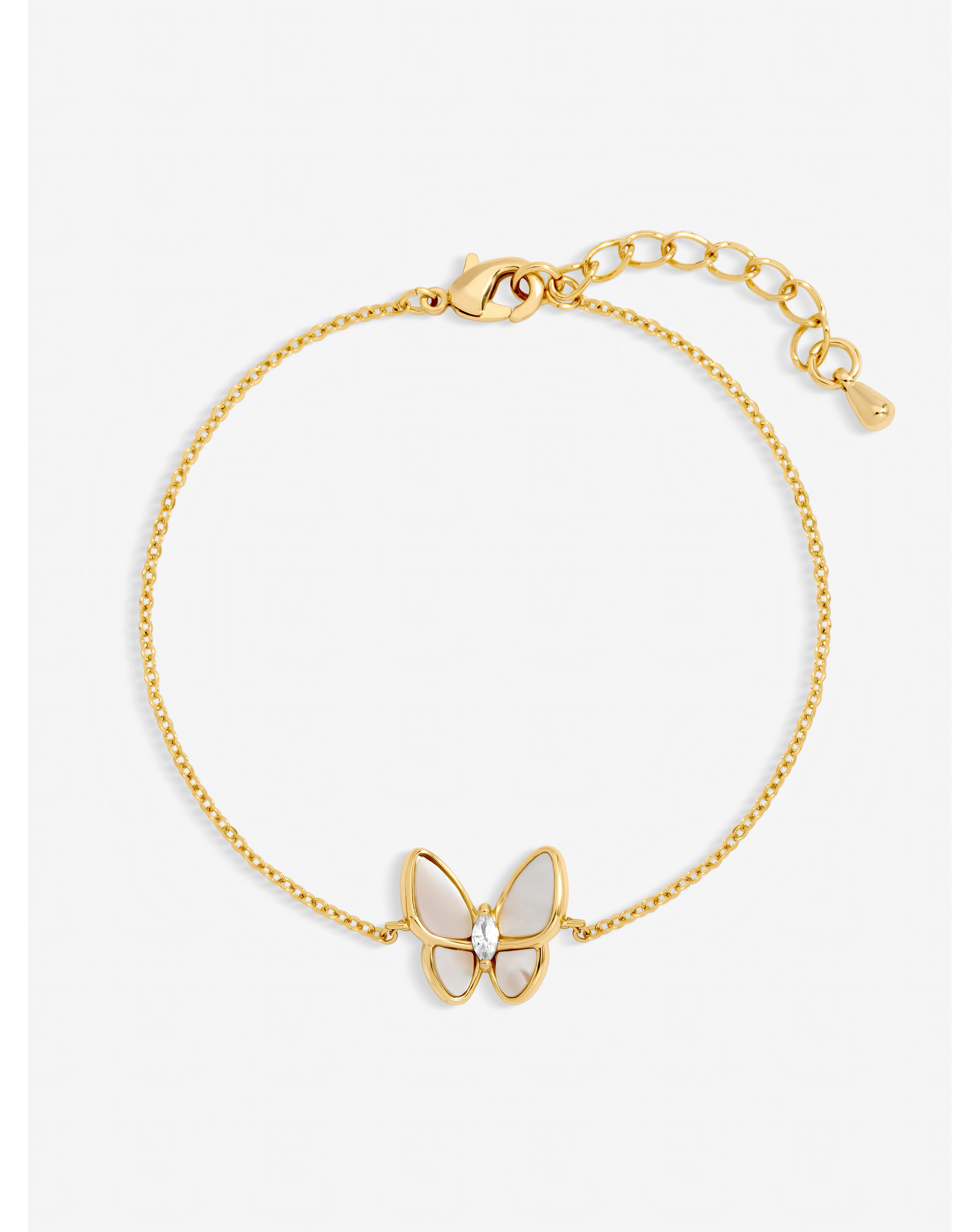 New In - Gold Plated Pave Butterfly Bracelet