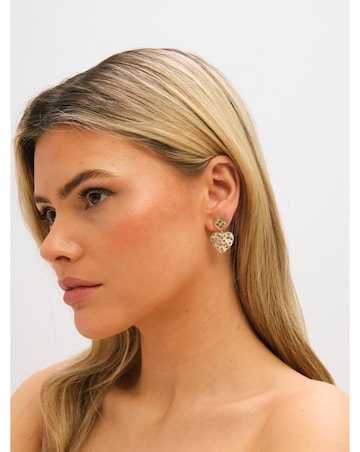 Jon Richard Two Tone Clover Cut Out Heart Earrings