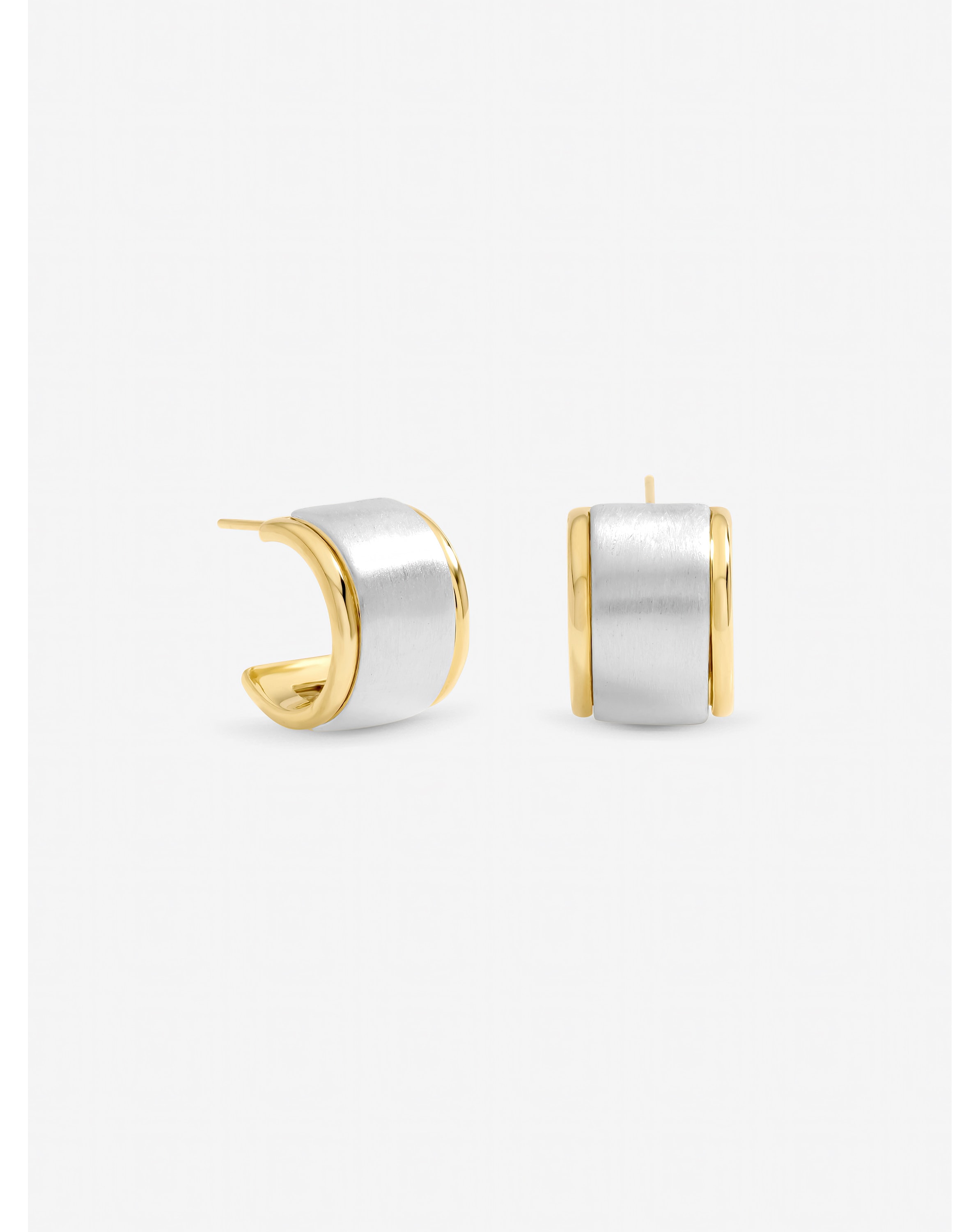 New In - Jon Richard Two Tone Satin Hoop Earrings