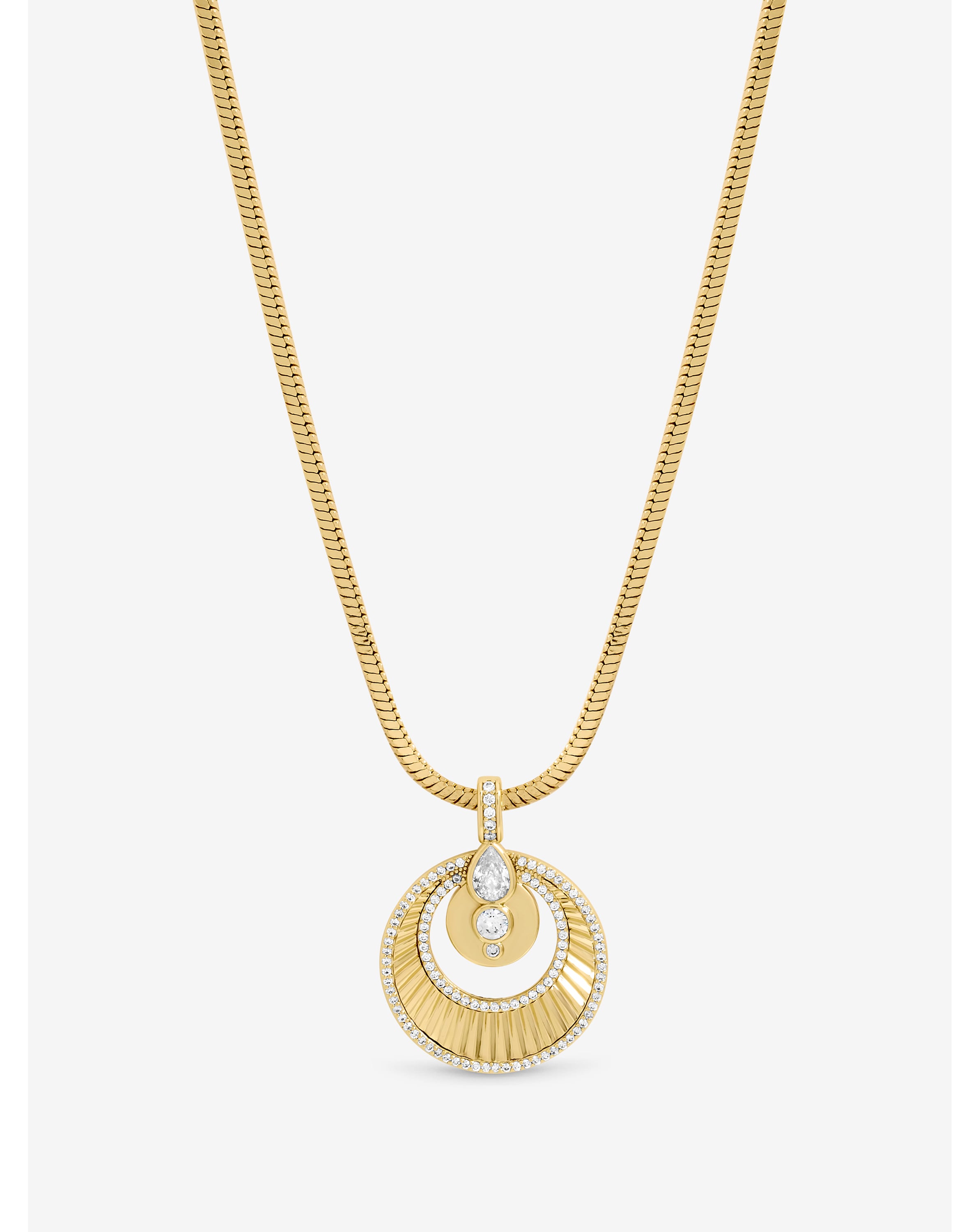 New In - Two Tone Crystal Pendant - Gift Pouch