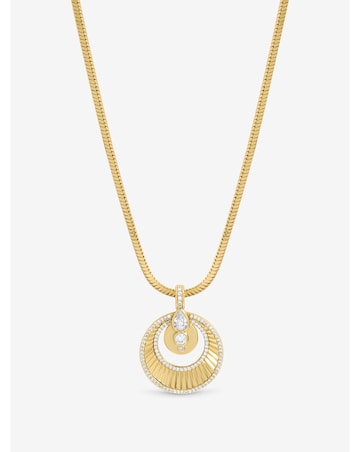 Inicio Two Tone and Crystal Disk Pendant - Gift Pouch