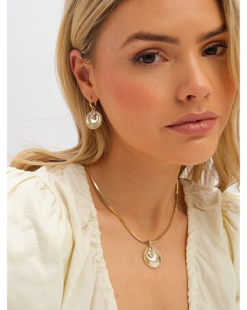 Inicio Two Tone and Crystal Disk Pendant - Gift Pouch