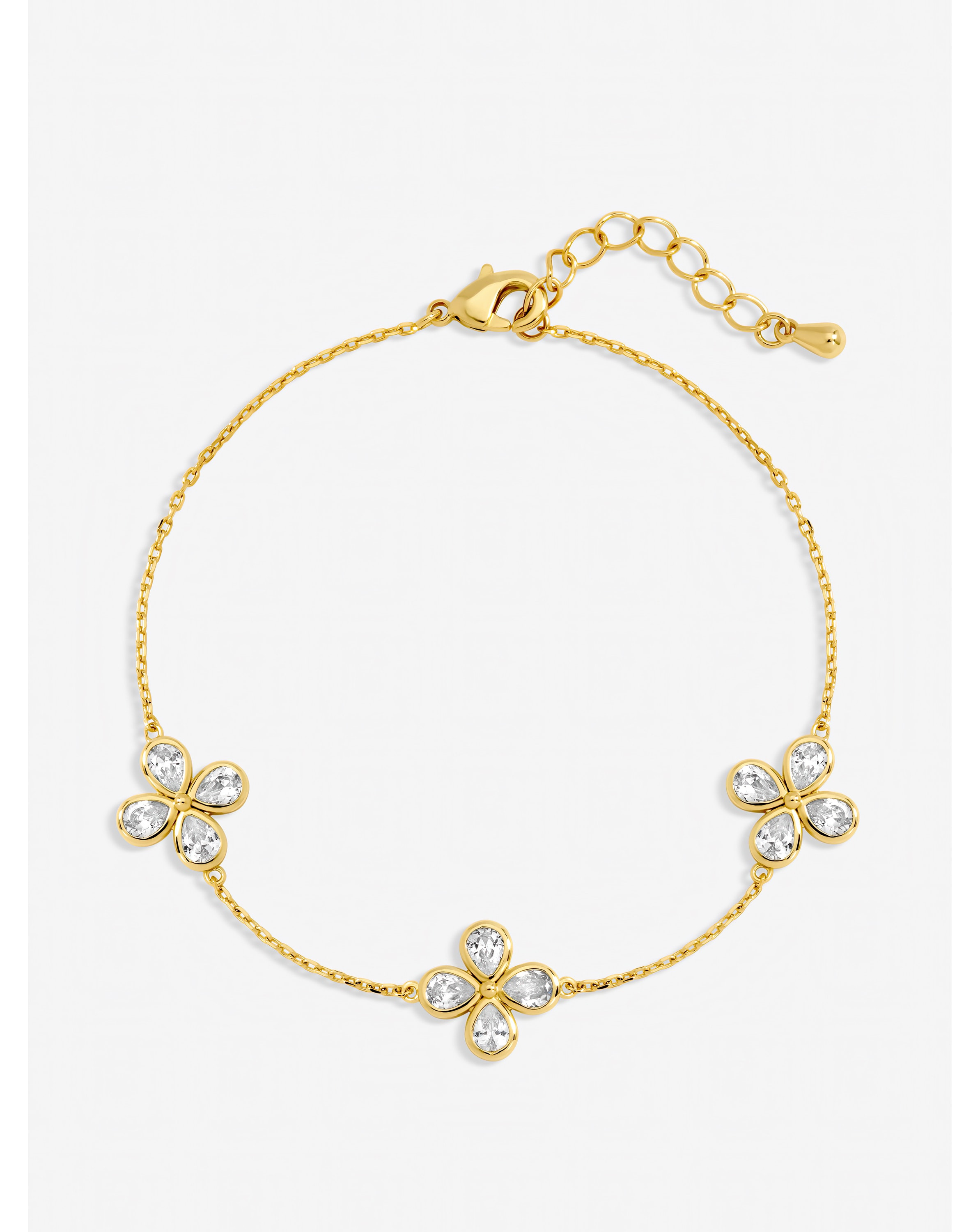 New In - Gold Plated Crystal Flower Bracelet